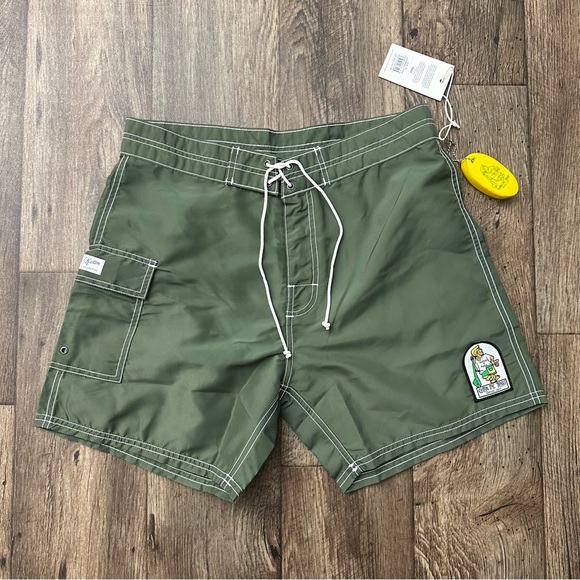 Katin 100% Nylon Surf Trunks Shorts Men’s Size 32 Olive Green - Picture 1 of 9